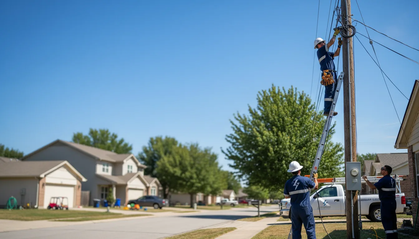 Residential electrician providing installation services in Leesville, TX